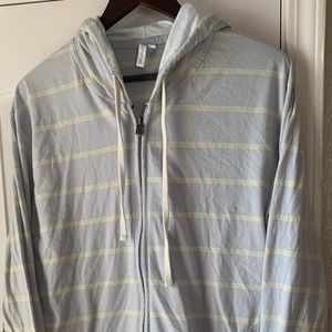 Kirra Cotton Lightweight striped Zip up Hoodie - Size XL
